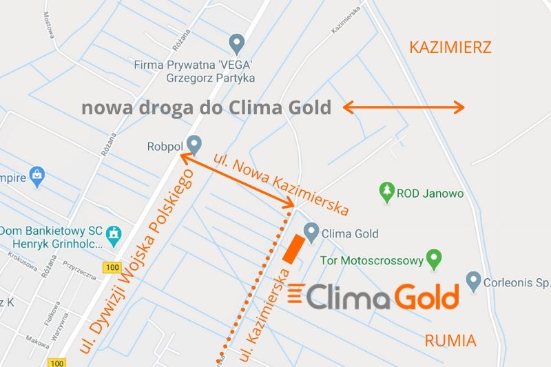 Nowa droga dojazdowa do Clima Gold