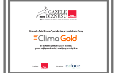 Clima Gold wśród Gazel Biznesu za 2020 rok